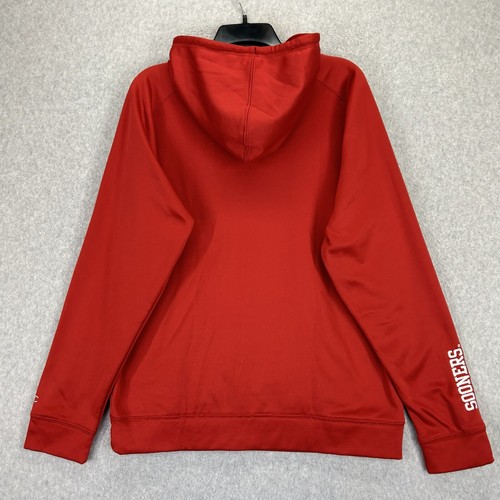 Oklahoma Sooners Hoodie Mens Medium Red Long Sleeve Pullover Football Drawstring - Picture 8 of 13
