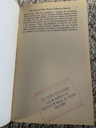 Horror Stories Paperback Book By Herbert Van Thal , Terror Gothic NM 1979 ๐ - Picture 3 of 9