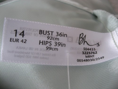 NEW Ladies BHS silky nightie/nightdress Size 14 (10-12) Vintage BNWT Mint Green - Picture 7 of 9