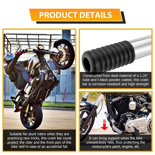 Barra de choque protectora de motor de carretera cromada de 1 1/4" para Harley Dyna Mid Control 06-17 - Imagen 4 de 6