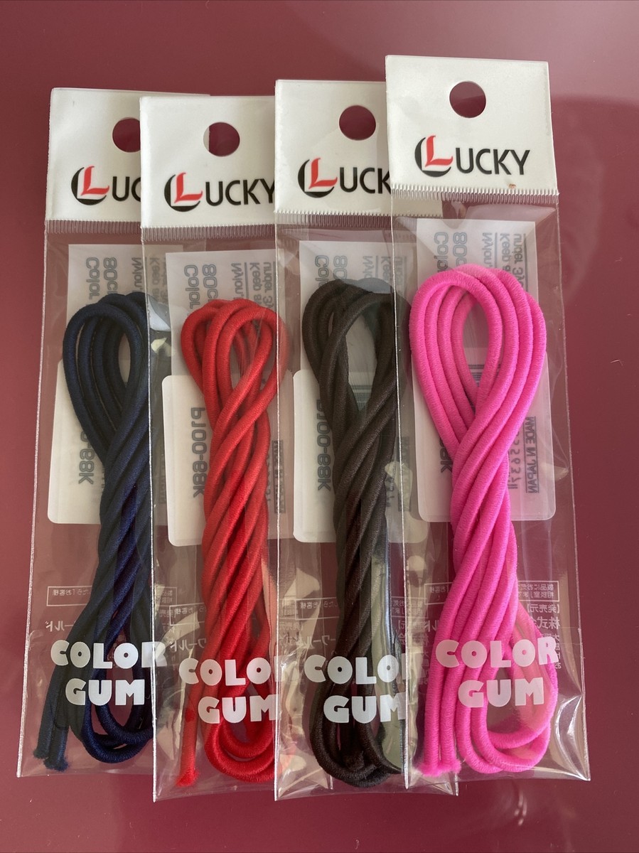 Lucky Color Gum Japanese Hair Elastic Tie Band Set Of 4 Red Navy
