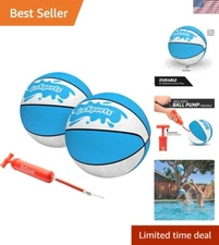 Floating Water Basketballs 2 Pack with Hand Pump - Ideal for Pools
