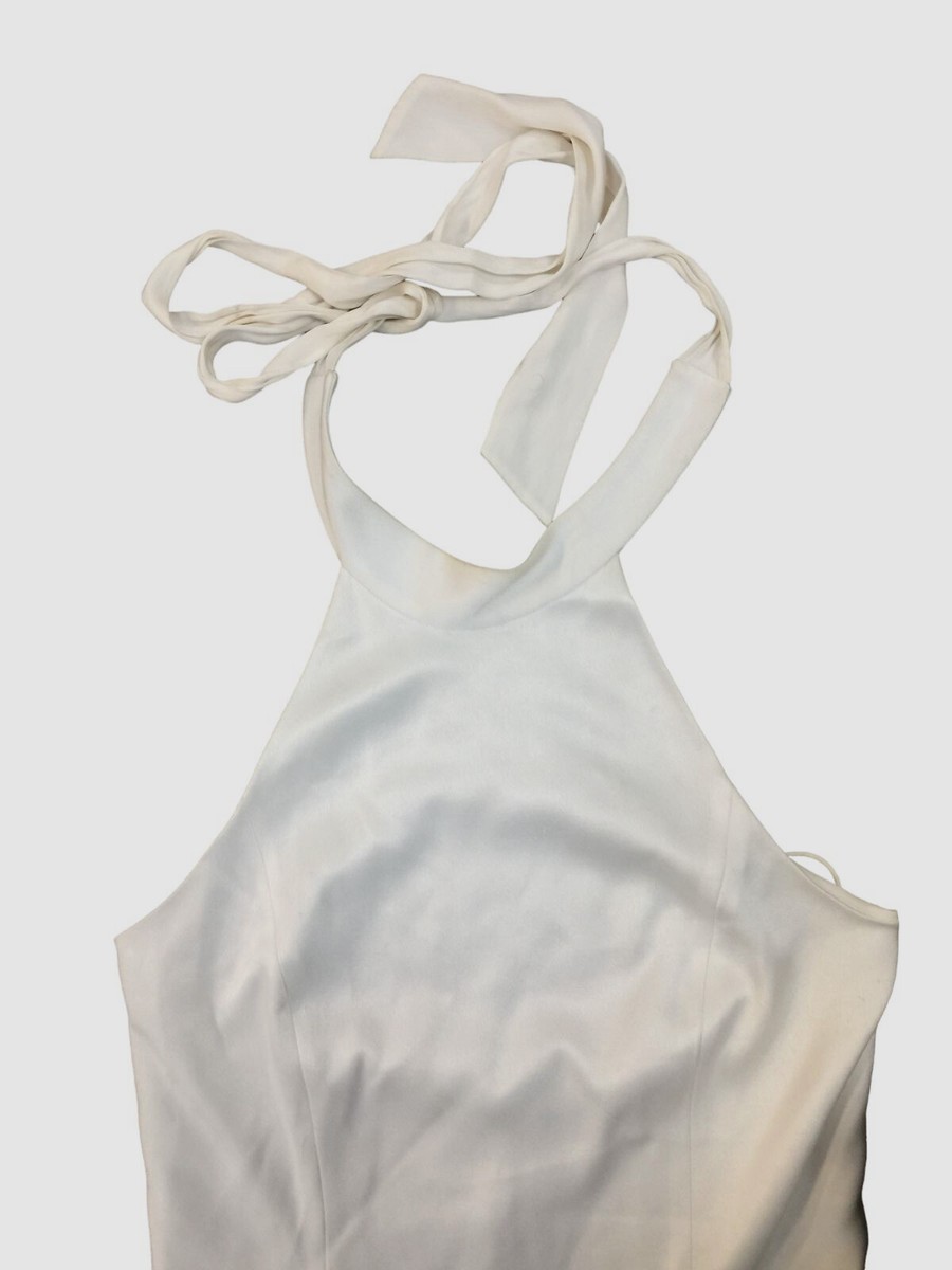 Alice + Olivia Regina Halter Midi Dress - Off White Alice + Olivia Regina Halter Midi Dress - Off White