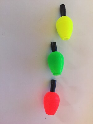 Trout Magnet™ E-Z SLOTTED BOBBER-FLOAT FOR TROUT SET OF THREE SUPLIED  COLOURS