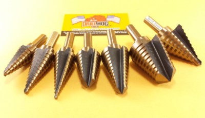 7 Pc Step Drill Bit Set Step Bit Molybdenum UNIBIT Lifetime Warranty Drill Hog 