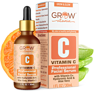 Grow Vitamin - Vitamin C, E & Aloe Vera Serum 1 fl. oz Professional Facial Serum