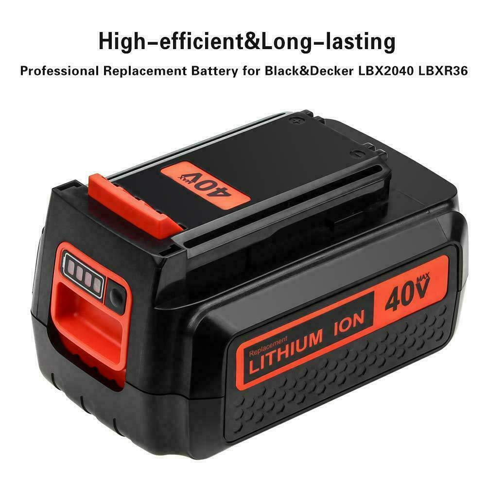 40 Volt 4.0Ah Lithium Battery for Black and Decker 40V Max LBX2040 LBXR36 LSW36