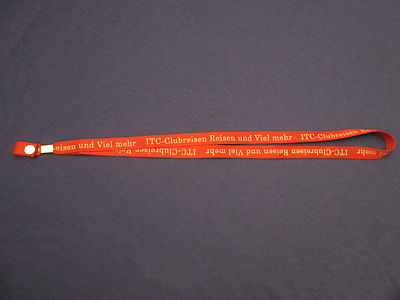 SCHLÜSSELBAND rot von ITC-Clubreisen und viel mehr mit Druckknopf  L: ca 47 cm 