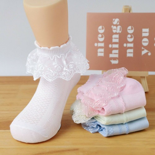 Princess Super Thin Cute Ruffle Sock Baby Girl Frilly Toddle Kids Ankle