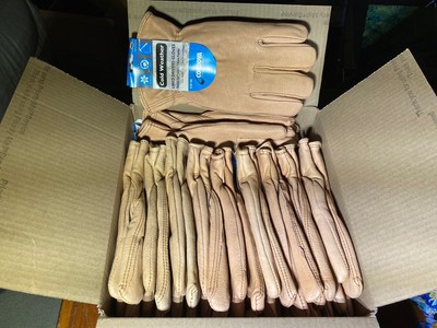 Cold Weather Lined Drivers Gloves. Therms-Cor Grain Pigskin Lot Of 12 Pair XL