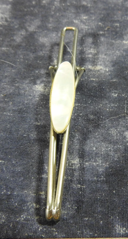 Vintage Mother of Pearl Silver/Steel Tie Bar/Money Clip - Image 2 of 4