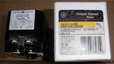 CR2790E100H25 GE Relay 10A 300V 250/230VDC Coil Made in USA 078316633031 0783...