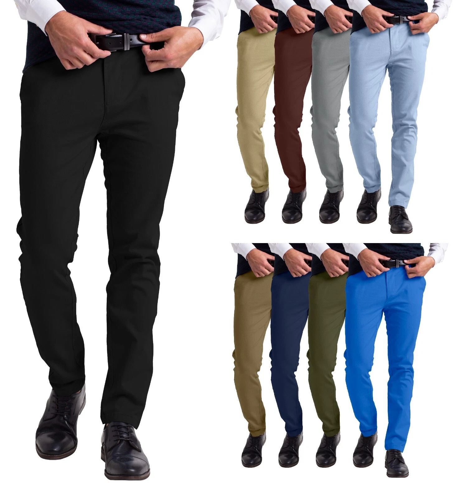 Mens Chino Slim Fit Workwear Casual Comfort Stretch Cotton Flat Front Full Pants
Opens in a new wind