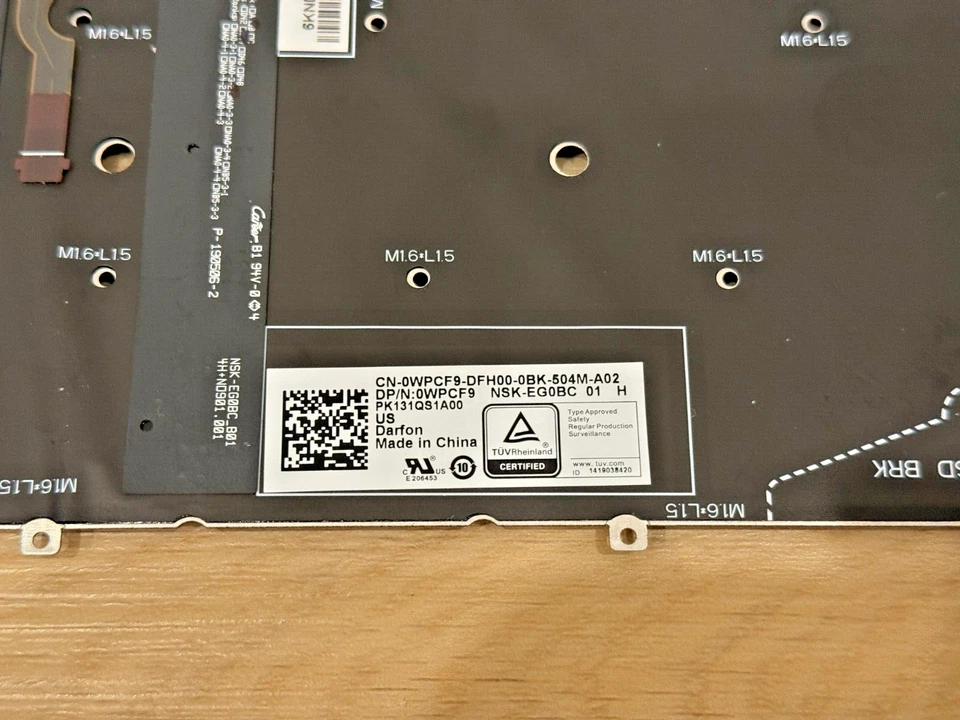 Nuevo teclado retroiluminado genuino Dell XPS 13 9365 2 EN 1 82 TECLAS EE. UU. WPCF9 0WPCF9 Foto 4 de 4