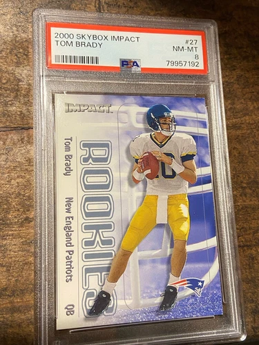 2000 Fleer Skybox Impact Tom Brady Rookie RC New England Patriots GOAT PSA 8