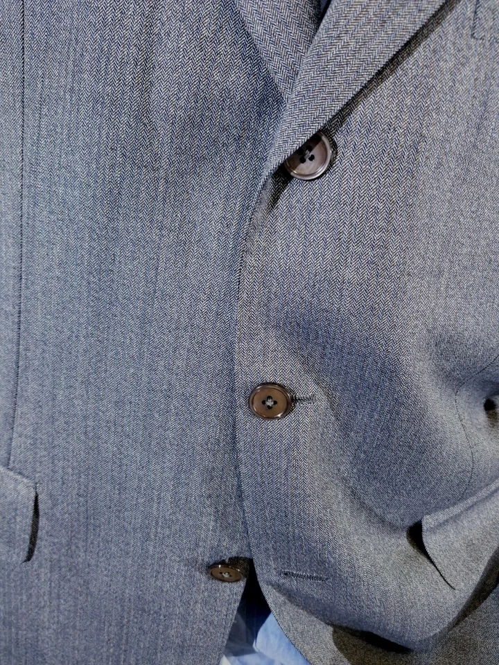 Chaqueta Blazer 42R d'Avenza ITALIA Lana Tweed Lona Completa Rayas MOP Abrigo Deportivo Usado en Excelente Condición Foto 4 de 4