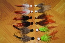 Handtied DEER HAIR FISHING JIGS HOTTAIL DOZEN  Trout,crappie,bass,walleye,pike