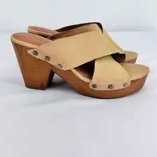 Lucky Brand Takara Clog Mule Size 11 Embellished Trim Block Heel BOHO