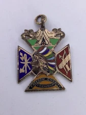 VINTAGE TOTE FRATERNAL ENAMEL FOB - GOLD FILLED - MALTESE CROSS (V303) 