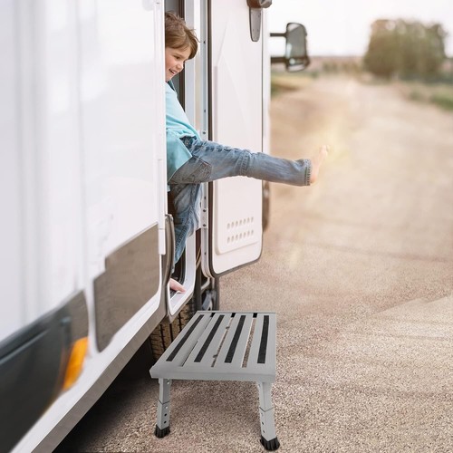 Stable Foldable Aluminum RV Platform Step - Supports 1,000 lbs, Non-Slip Design - Picture 10 of 10