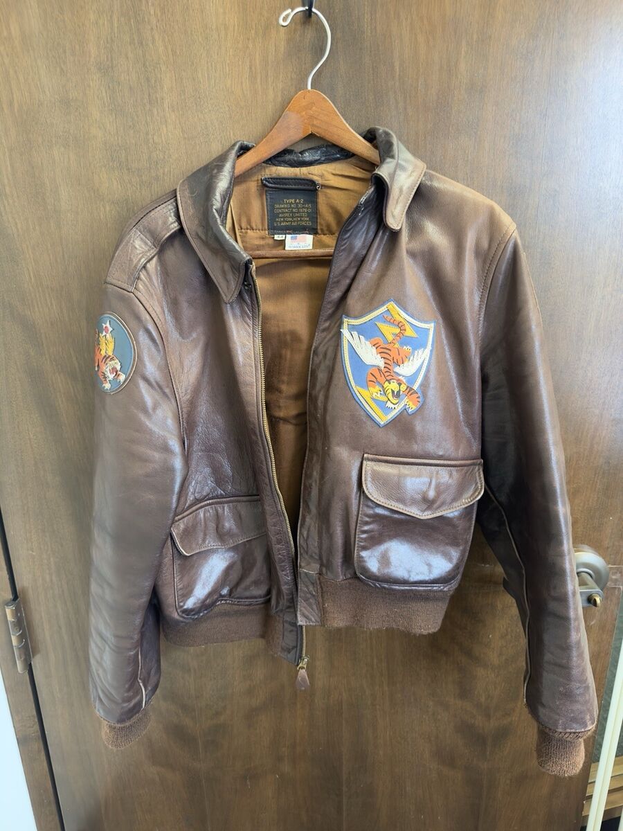 A2 FLIGHT JACKET AVG FLYING TIGERS PATCHES 44 BOMBER | eBay A2 FLIGHT JACKET AVG FLYING TIGERS PATCHES 44 BOMBER | eBay