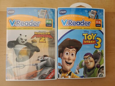 Vtech v reader games Toy story 3 open Kung Fu Panda 2 new sealed free ship