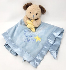 Sandra Magsamen Blue Puppy Dog Security Blanket You're a Superstar Rattle Star
