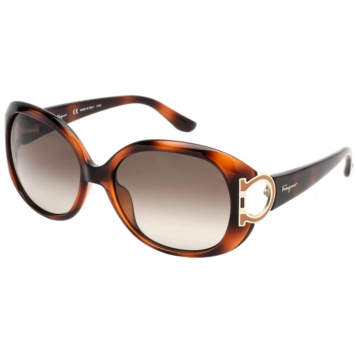 Salvatore Ferragamo Beige Oval Sunglasses with Brown Lenses Salvatore Ferragamo Women main image 3