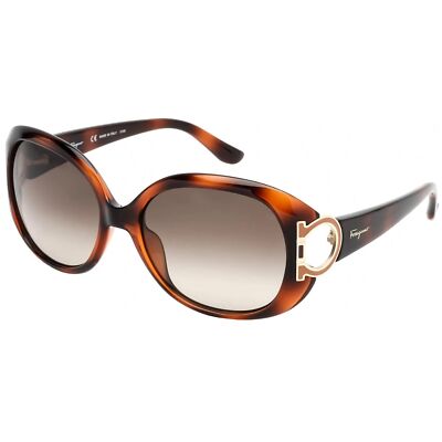 Salvatore Ferragamo SF668S sunglasses Ferragamo Brown Gradient Oval Sunglasses SF668 001 57 SF668S  main image 4