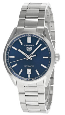 TAG HEUER CARRERA 39MM SS BLUE DIAL MEN'S WATCH