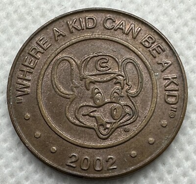 2002 COPPER CHUCK E CHEESE TOKEN collectible Pizza Time Theatre