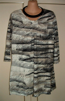 *IMAGINI* 3/4 LENGTH SLEEVES DESIGNER TUNIC TOP - MULTI-3XL-NEW.