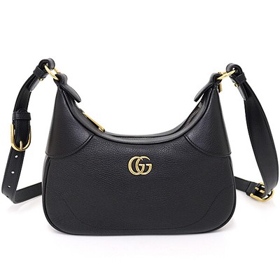 Gucci Aphrodite Small Shoulder Bag Double G Leather 731817 Black 
