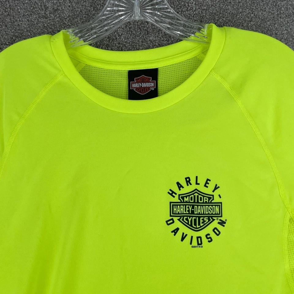 Camisa Harley Davidson Adulto Mediana Amarilla Alta Visibilidad Top Manga Corta Damas Foto 2 de 4