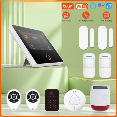 Wireless Home Alarm System Smart 4.3'' Touch Screen Security Kits Built-in Siren