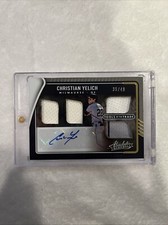 2022 Absolute Tools of the Trade 4 Swatch Signatures /49 Christian Yelich Auto 