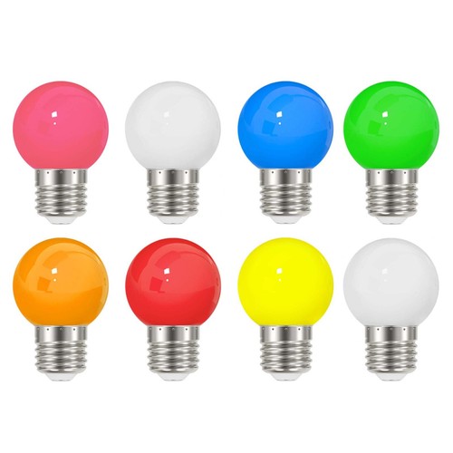 5pcs 3W B22 E27 G45 LED Coloured Bulbs Garden Party Wedding Fairy Festoon Lights - Picture 20 of 28