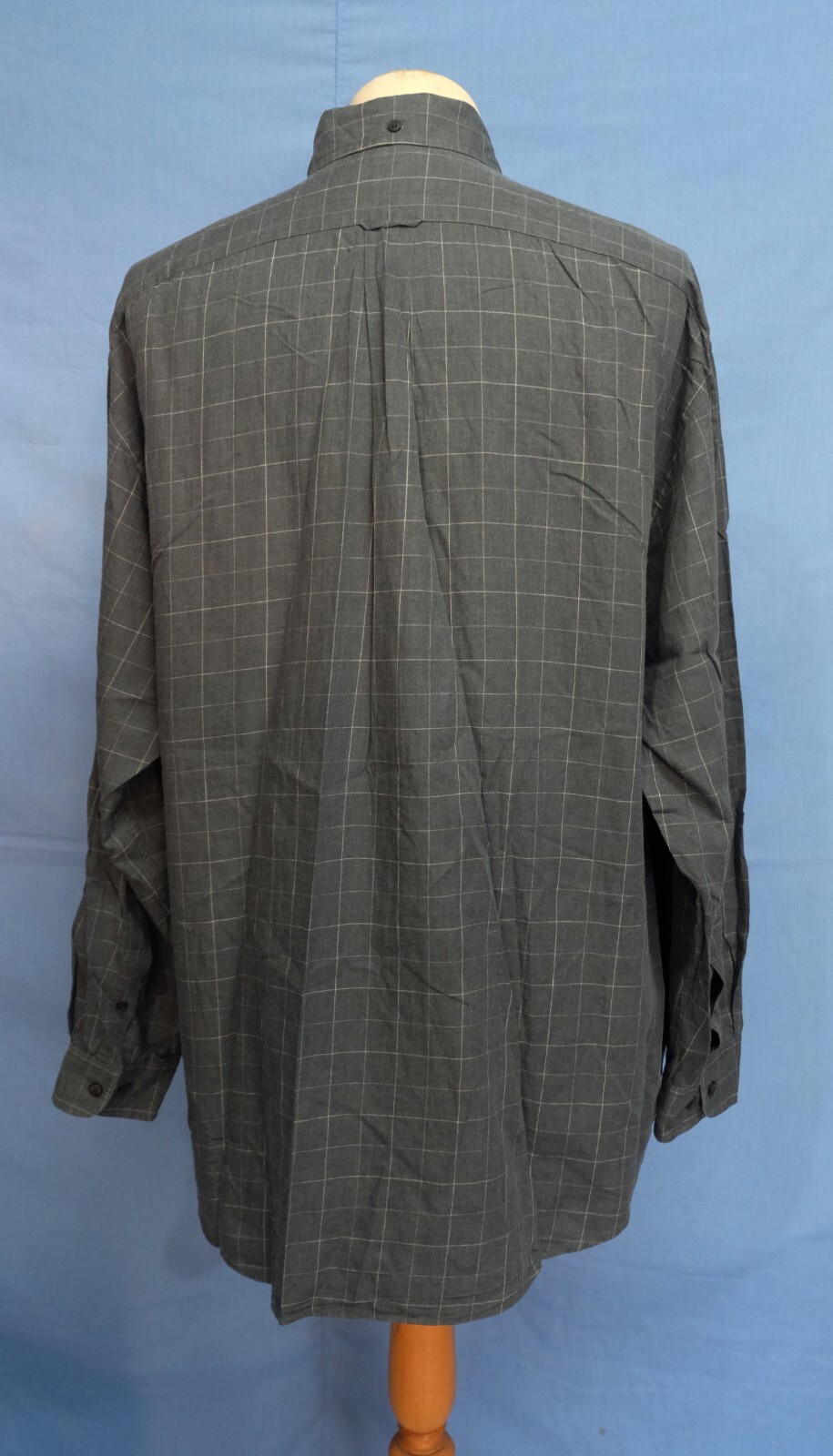 Faconnable Button Down Dark Gray Plaid Cotton Men… - image 5