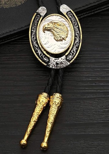 Bolo Tie Women Bolo Tie, Handmade Round Shape Western Cowboy Bola Tie Black Cowgirl Jewelry - Foto 8