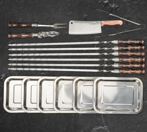 37Pcs Grill Accessories Tools Kit Stainless Steel Skewers Barbecue Set WILDBOAR - Picture 3 of 7