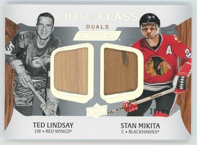 2024-25 Upper Deck Engrained Icons Cuts of Class Dual Stick Lindsay/Mikita 30/49