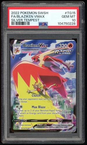 Blaziken Vmax TG15/TG30 PSA 10 - Silver Tempest - Pokemon Card Game