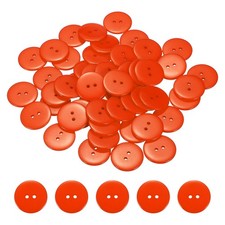 50pcs Resin Sewing Button, 30mm (1-3/16") 2-Hole Round Craft Buttons, Orange