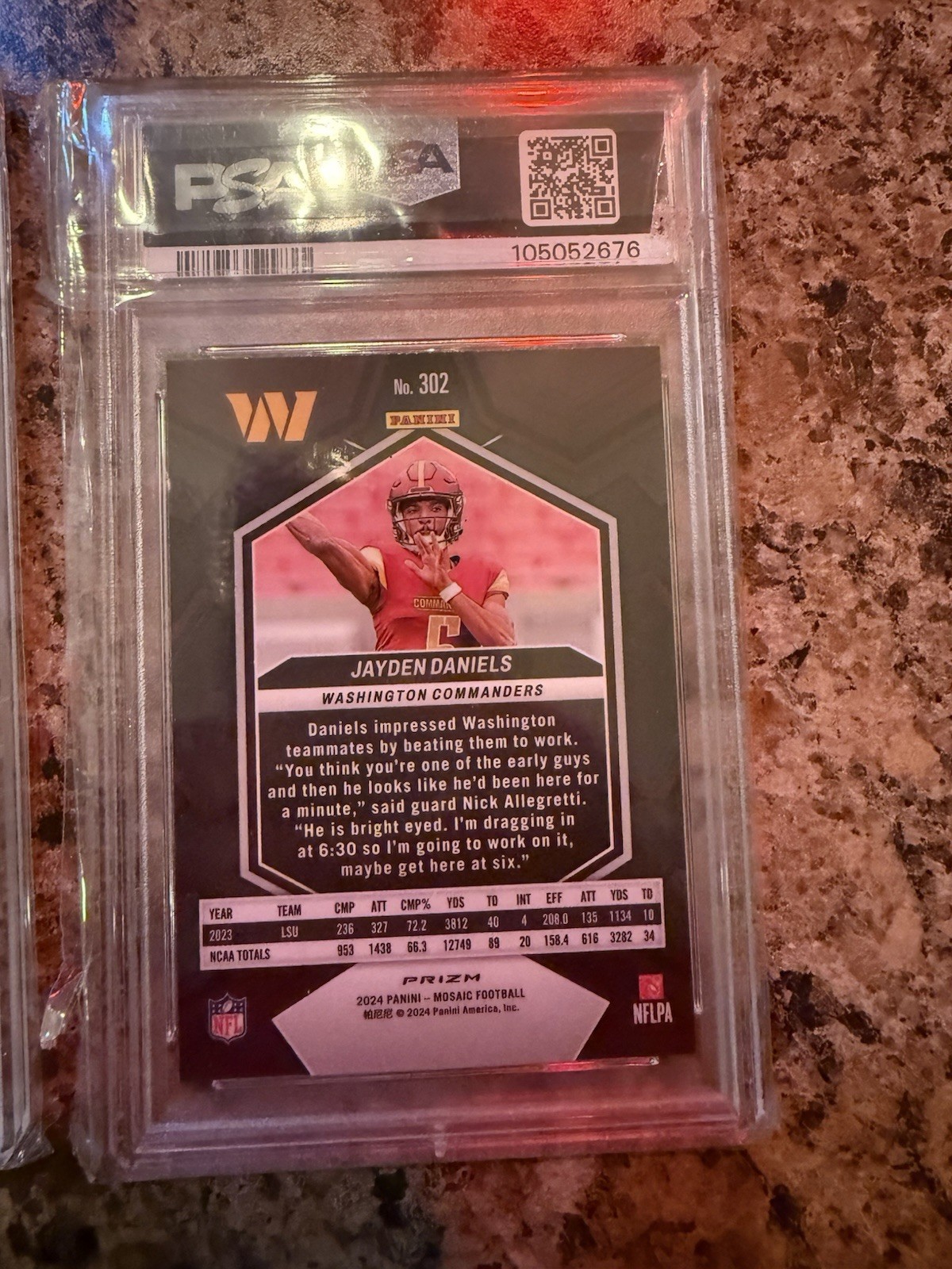 Jayden Daniels Lot Of 2 Panini Mosaic Reactive Blue And Camo Pink RC PSA 10 🔥 view 6