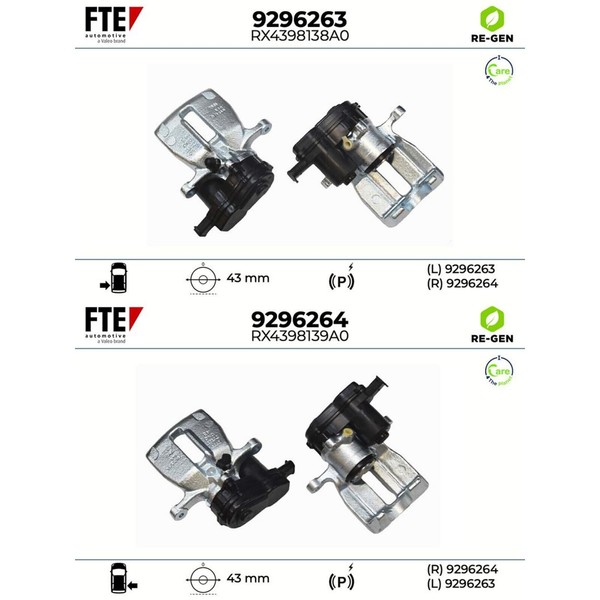 2X FTE Bremssattel Satz Hinten Links+Rechts Passend FüR Audi A6 A7-image