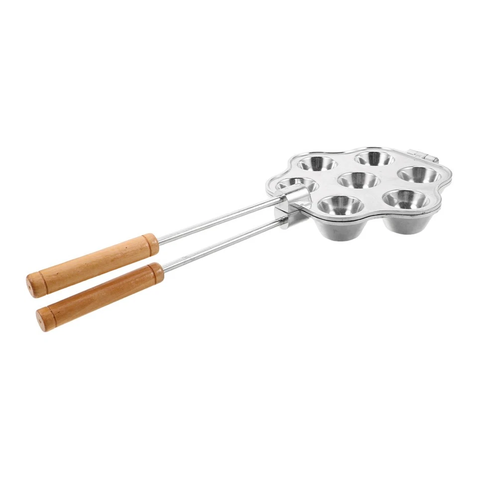  Mini-Kuchen-Backformen: Eierkuchenformen mit 7 Löchern und Holzgriff, - Bild 2 von 4