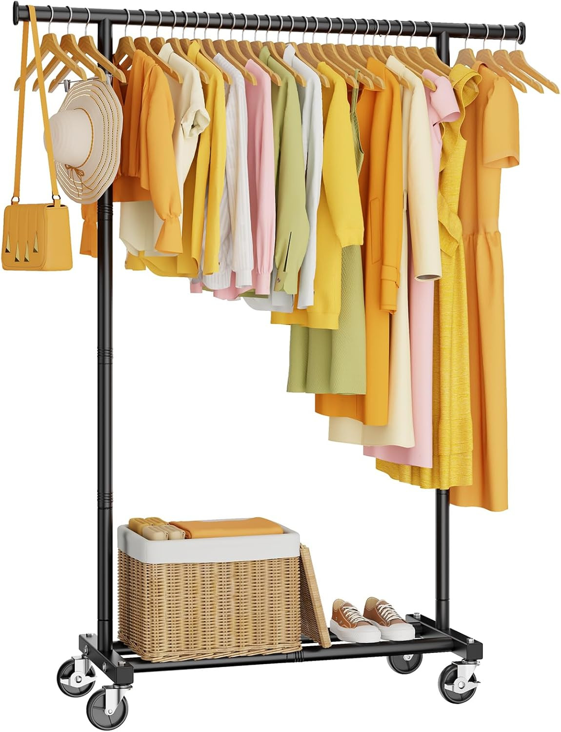 Clothes Rack, Clothing Rack for Hanging Clothes, Rolling Garment Rack Sturdy Coa-image