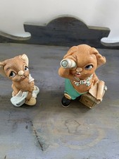 Vintage Pendelfin Totty & Jim Lad Rabbit Figures Pair Made in England