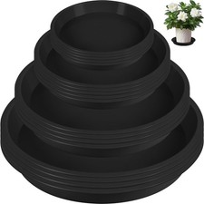18 Piece Plant Tray, 4/6/8/10 inch 4 Sizes Black Plastic Flowerpot Heavy Plan...