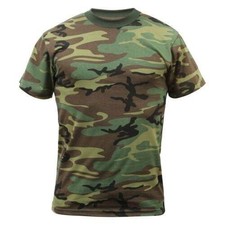 Rothco Men's Athletic Cut Woodland Camo T-Shirt LARGE